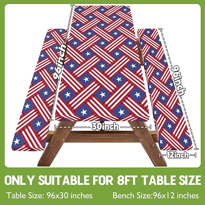 Picnic Table Cover with Bench Covers Tablecloth Fitted Table Cloth Camping Essentials Supplies Rv Travel Gear Must Haves Accessories Outdoor Road Trip Necessities Stuff Gadgets Camper Gadgets Items