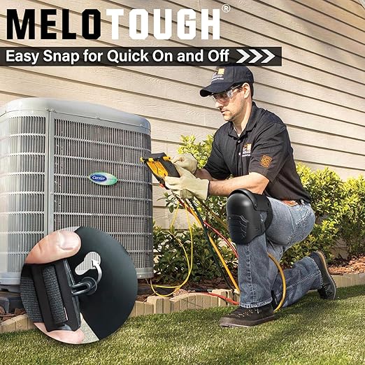 MELOTOUGH Knee Pads for Work,Construction,Flooring,Gardening-Comfortable and Flexible(BLACK)