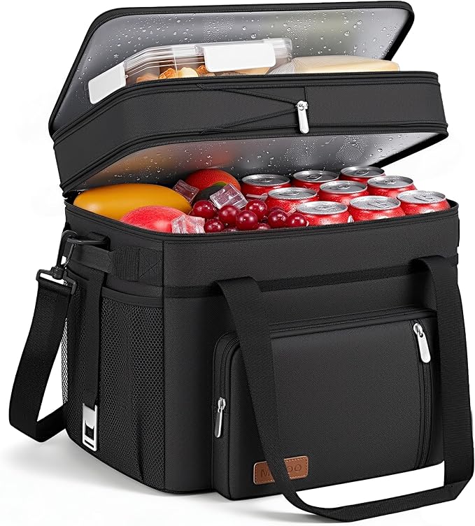 MIYCOO Cooler Bag Double Deck - 60 Can Leakproof Insulated Portable Soft Lunch Cooler, Extra Large Expandable Ice Chest Cooler for Beach, Picnic, Camping, Shopping
