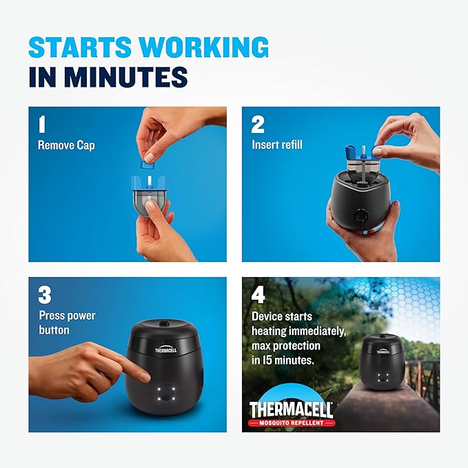 Thermacell Rechargeable Mosquito Repeller Refills; Advanced Repellent Formula Provides 20 Foot Protection Zone; Compatible with Thermacell E-Series & Radius Only; No DEET, Spray or Flame
