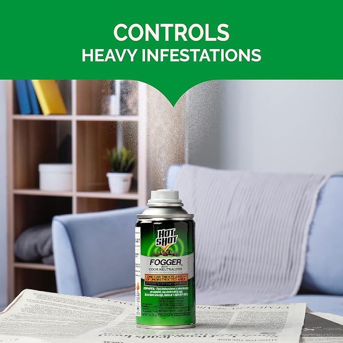 Hot Shot Fogger With Odor Neutralizer 3 Count-2 Ounce Cans, Controls Heavy Insect Infestations, 12 Pack