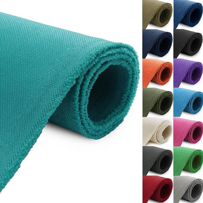 Thickened Waterproof Canvas Fabric by The Yard 1200D 58" W Outdoor Upholstery Material Heavy Duty Fabric Water Resistant Sewing Material for Chair Patio Cushion Purse Bag 2 Yard Teal