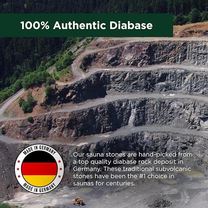 Northwood Sauna - Sauna Stones - Authentic Diabase Sauna Heater Rocks from Germany - Superior Heat & Steam - 2-4 Inches (5-10 cm), 45 Pounds (20 kg)