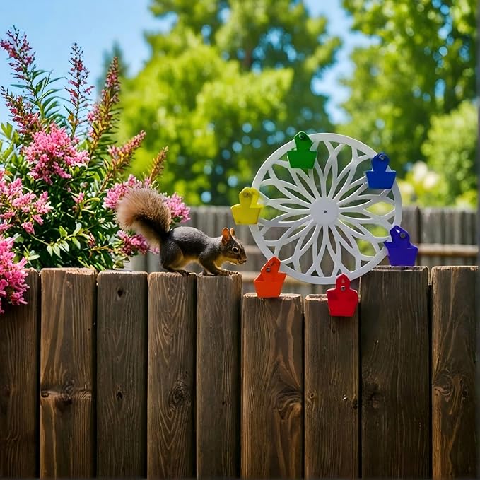 Ferris Wheel Bird Feeder of Fun for Your Feathered Friends: Spinning Feeder with Durable Steel Design, Easy to Install, Clean, and Refill for Outdoor Bird Watching (1)