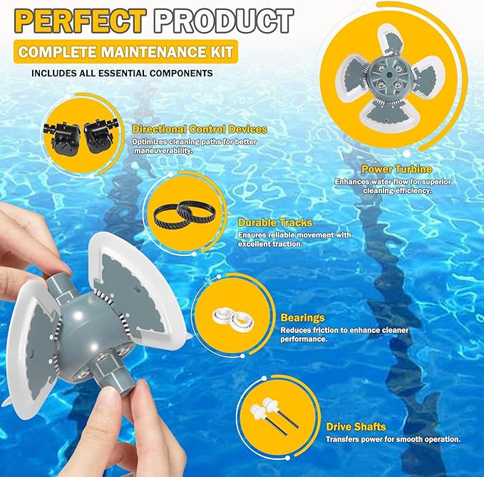 Replacement Tune-Up Kit Fit forZodiac MX6 MX8 MX6EL MX8EL Pool Cleaners , Bearings & Control Devices – R0525100 R0526100 R0527000 R0524700 R0524800 R0524900 , Complete Pool Cleaner Tune-Up Kitt