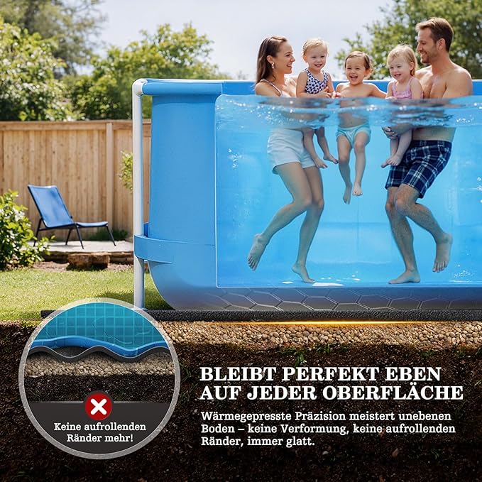 UIRWAY 15FT Round Pool Liner Pad, [2026 New Pool Pad 300G/M² Thicker] Heavy Duty Seamless Under Pool Mat Padding for Above Ground Pools, Black Pool Floor Pad to Prevent Punctures, Geotextile Material