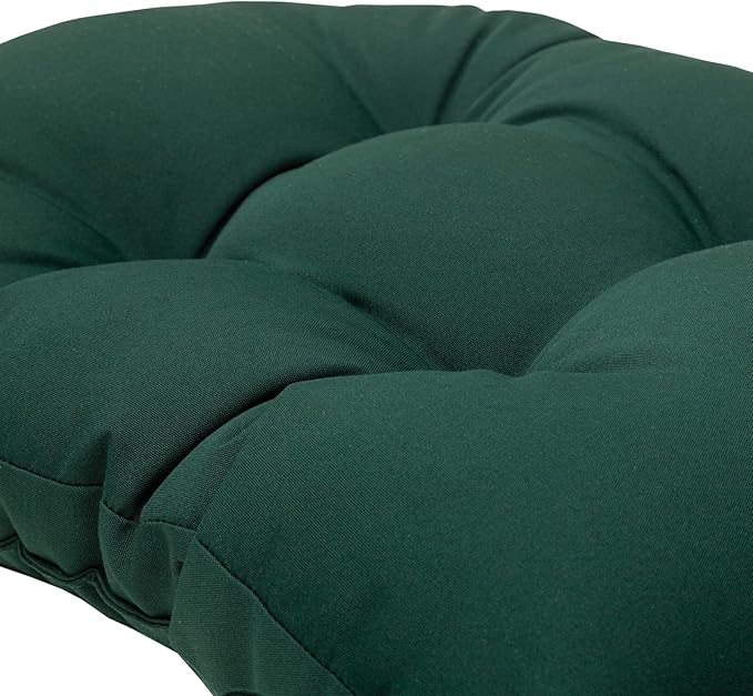 QILLOWAY Outdoor High Back Chair Cushion for Adirondack, All Weather Rocking Chair Cushions Thick Padded Replacement for Patio Furniture Set of 4,Mallard, Forest Green