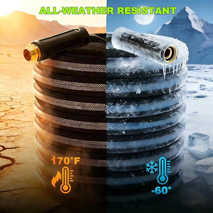 25ft Garden Hose Lightweight Flexible Water Hose, Abrasion Resistant, Kink Free, Durable Sturdy Hoses 2025 Up Graded Thicken Waterhose 700 PSI for Outdoor, RV, Marine, Convenient Storage, 3/4GHT