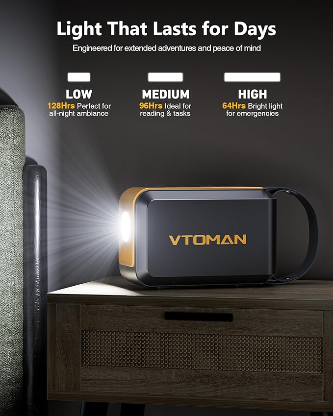 VTOMAN Jump 100 Portable Power Station, 88.8Wh Solar Generator LiFePO4 Battery Power Station with 100W (Peak 200W) AC Outlet, 1x PD 65W USB-C, 2x Regulated 5V/2.4A USB-A for Camping