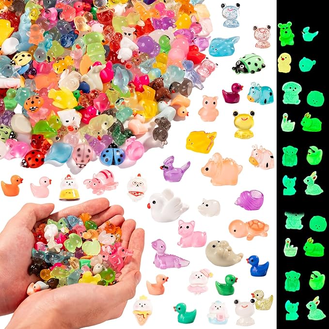 300pcs Mini Resin Animals300 Styles Variety Tiny Animals Figures Miniature Little Small Animal Figurines Bulk for Micro Fairy Garden Landscape Accessories Hide Crafts Decor Aquarium