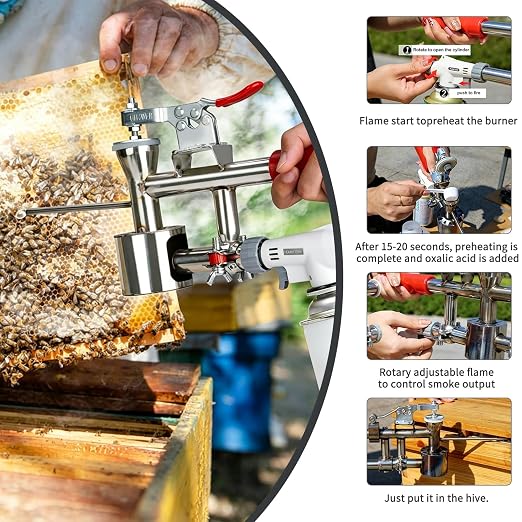 Oxalic Acid Vaporizer for Bees, Butane Powered Hive Vaporizer, Beekeeping Tools with 1.1 IB Oxalic Acid Crystals, for Comb Maintenance