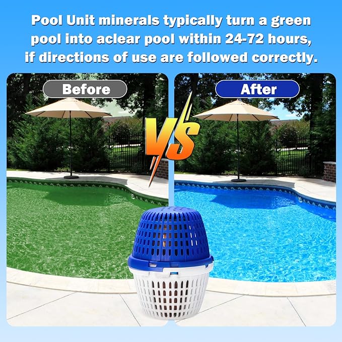 Blue Pool Unit 7.5k-20k Gallons Replacement for Pool RX, Compatible with Mineral Cartridge Above Ground and Inground Pools Filter Replacement
