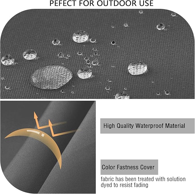 idee-home Outdoor Chair Cushions for Patio Furniture, Outdoor Seat Cushion | Waterproof Hampton Bay Deep Seat Replacement Couch Cushions for Garden Backyard 26.5 x 26.5 Dark Grey