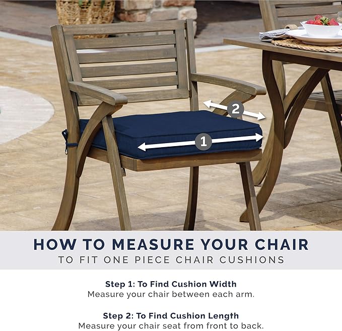 Arden Indoor/Outdoor Rocking Chair Or Wicker Chair Cushion, 2-Pack, 20 x 18, Water Repellent, Rain Proof, Fade Resistant Cushion for Rocking Or Rounded Back Chair Peacock Blue Green Texture