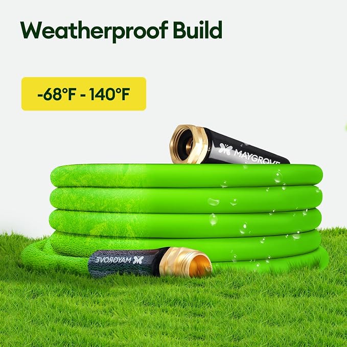 Maygrove 10 ft Garden Hose, 5/8 in ID, Heavy-Duty, Leakproof, Kink-Resistant Water Hose with Swivel Brass Fittings, 600 PSI Burst Rating, Ideal for Car Wash & Lawn Watering