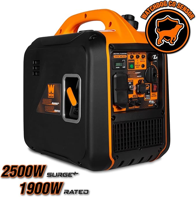 WEN 2500-Watt Inverter Generator, Quiet, Portable, and Lightweight with Fuel Shut Off and CO Watchdog (56250iX)