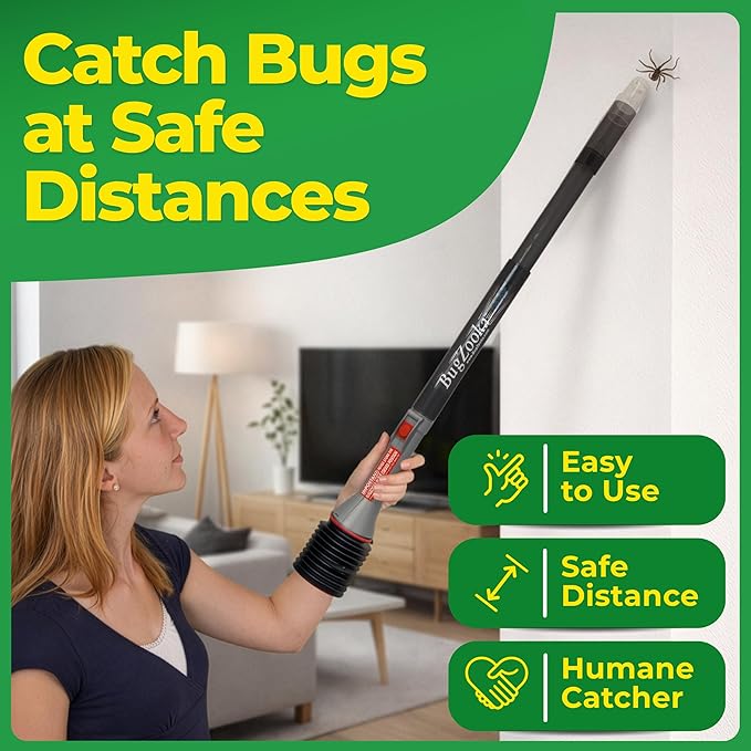 BugZooka - Bug Vacuum for Adults - No Batteries or Toxic Chemicals, Safe Bug Vacuum with Long Nozzle - 1 Pack