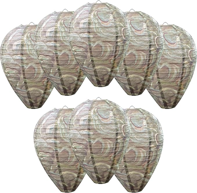 ZeeDix 8 Pack Hanging Paper Fake Wasp Nest Decoy for Outdoor(8.66"×11")
