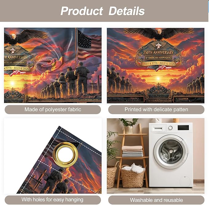 6 * 13FT Summer 250th Anniversary Garage Door Cover Decorations Sunset Palm Trees Garage Door Banner for Outdoor Indoor Summer Party Photography Backdrop