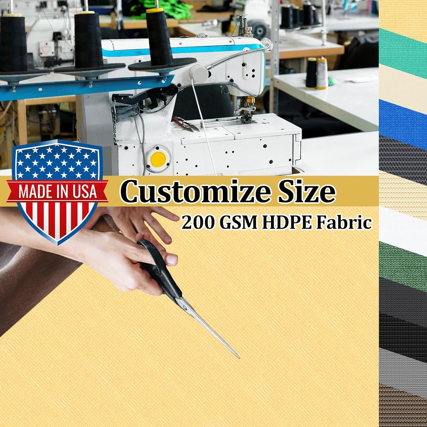 Shade&Beyond Customized Size 16' X 20' Shade Cloth with Grommets, 90% UV Protection UV Protection Mesh Tarp Sun Screens for Patio GN01, Sand