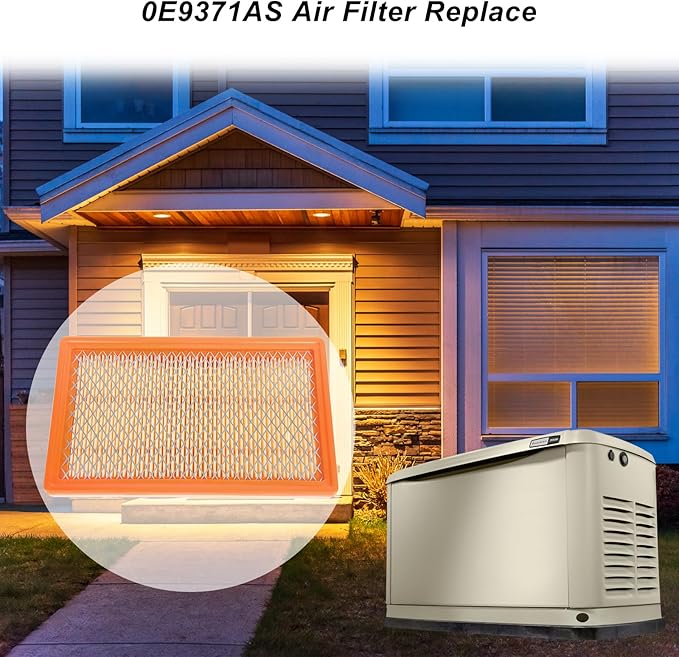 0E9371AS Air Filter Maintenance Kit -Compatible with (2013 +) Generator V-Twin/8kW/11kW Evolution Series - Generator Oil Change Replacement Parts Maintenance Service Filter Kit