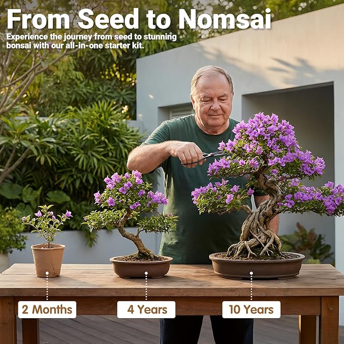 Bonsai Tree Starter Kit for Beginners 5 Unique Indoor Bonsai Trees with Gardening Tools DIY Bonsai Growing Kit Perfect Gifts for Women Men Plant Lovers for Birthday Mothers Day Housewarming