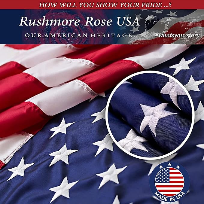 2.5x4 American Flags for Outside | American Flag Made in USA Heavy Duty American Flags for Outside 2.5x4 with Embroidered Stars and Sewn Stripes American High Wind- All Weather US