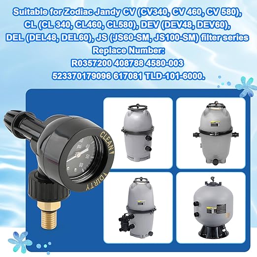 𝐔𝐩𝐠𝐫𝐚𝐝𝐞𝐝 R0357200 Air Gauge Release Valve Assembly Replacement for Zodiac Jandy Pool and Spa Filters R0357200 Valve Replacement for CV & CL, DEV & DEL, JS Series