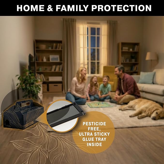Catchmaster Catch & Toss: No-Touch, No-See Disposable Mouse Glue Traps Indoor, No Bait Needed (2 Pack), Catches up to 10 Mice — Pesticide-Free, 6 Months of Child & Pet Protection Sticky Mouse Traps