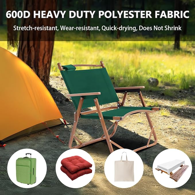 Waterproof Canvas Fabric by The Yard 58inch 600D Upholstery Material Polyester Fabric Outdoor Water Resistant Fabric for Sewing Chair Patio Cushion Purse Bag Interior, 10 Yard Green