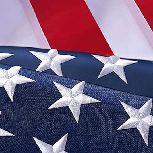 American Flag 5x8 FT Long Lasting 420D Heavy Duty US Flags for High Wind TearProof Polyester USA Flag with Embroidered Stars, Sewn Stripes, Brass Grommets