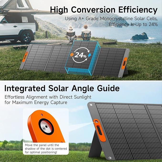 400W Portable Solar Panel for Power Station, 24% High Efficiency Lightweight ETFE Foldable Solar Panel Charger, MC4 Output, IP65 Waterproof, for Outdoor Camping, RV, Emergency Power Supply