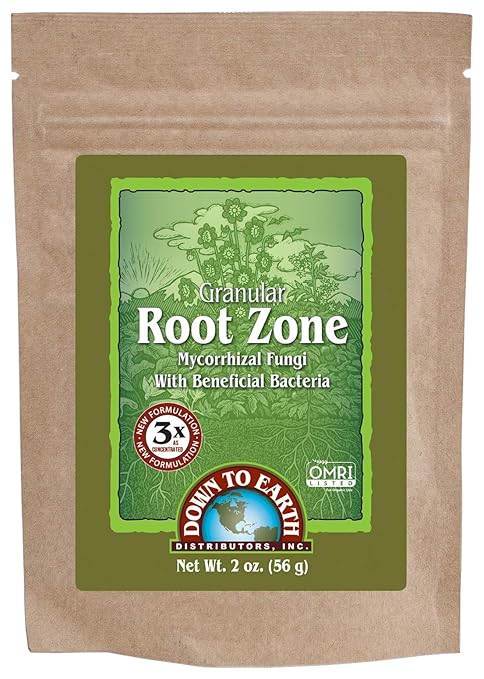 Down To Earth All Natural Fertilizers Organic Granular Root Zone - Mycorrhizal Fungi and Beneficial Bacteria - Soil and Root Inoculant for Plants, 2 oz
