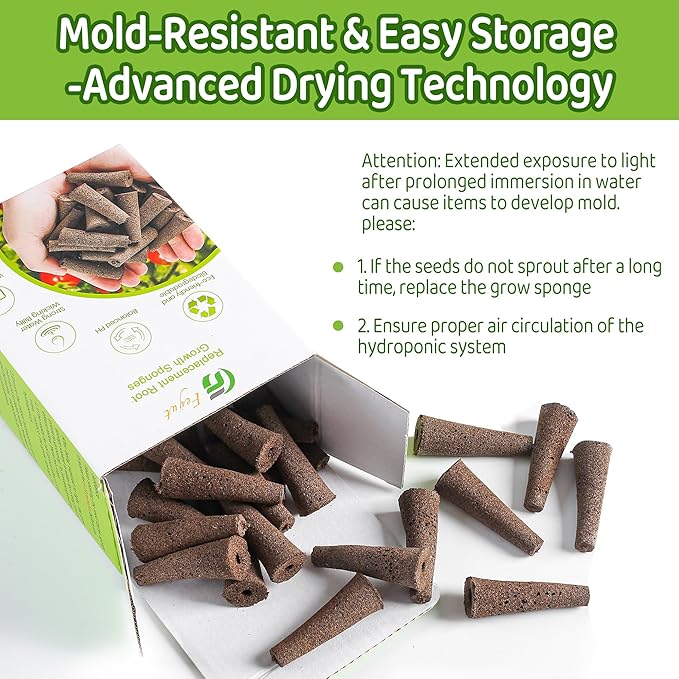 121 Pack Seed Starter Pods Kit for AeroGarden, Including 50pcs Grow Sponges, 50pcs Pod Lables, 1 Tweezers & 20pcs Tags, Replacement Root Growth Sponge for Most Hydroponics Growing System Seed Pods