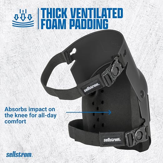 Sellstrom Ultra Flex KneePro Professional Knee Pads for Men & Women with Thick Foam Cushioning & Heavy Duty Hard Outer Shell - Adjustable Straps with Quick-Clips & Ergonomic Metal Hinges - for Construction Work, Gardening, Roofing, Flooring