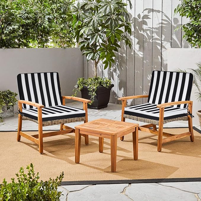 Deep Seat Patio Cushions Set, 19x19 Inch Waterproof & Fade Resistant Outdoor Chair Cushions, Thick Padded Replacement Sofa Cushions for Garden Yard Furniture