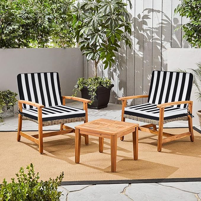 Deep Seat Patio Cushions Set, 24x24 Inch Waterproof & Fade Resistant Outdoor Chair Cushions, Thick Padded Replacement Sofa Cushions for Garden Yard Furniture