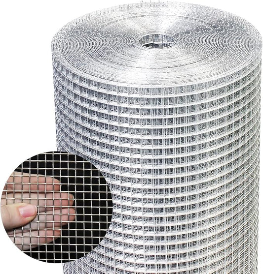 Zevemomo 48" x 100' 1/4inch Hardware Cloth 23Gauge Chicken Wire Fence Galvanized Welded Mesh Roll for Home Garden Rabbit Cage