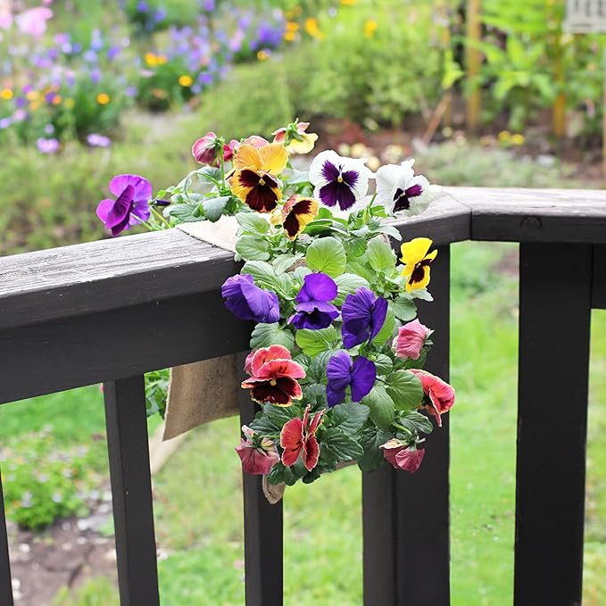 HANG & GROW Burlap Saddle Bag Planter for Outdoor Plants Vertical Flower Bag for Easy Outside Garden Decoration Reusable Saddle Hanging for, Strawberry, Vegetables and Herbs, 2 Bags with 6 Holes