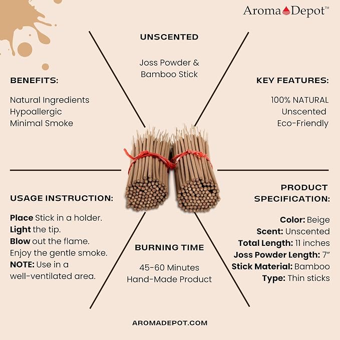10 Bundles Unscented 1000 Wood Pulp 11'' Incense Sticks Premium Natural Uncolored (Punk Sticks) 10 Pack. Add Any Aroma Depot Fragrance Oils to Make Your own Scented Sticks.