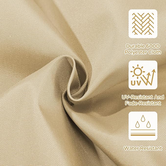 Lounsweer 3 Pcs Outdoor Cushion Covers Patio Cushion Replacement Covers 2 Covers 18 x 18 x 2 and 1 Cover 42 x 18 x 3 for Patio Furniture Outdoor Washable Water Resistant for Couch Garden Sofa (Brown)