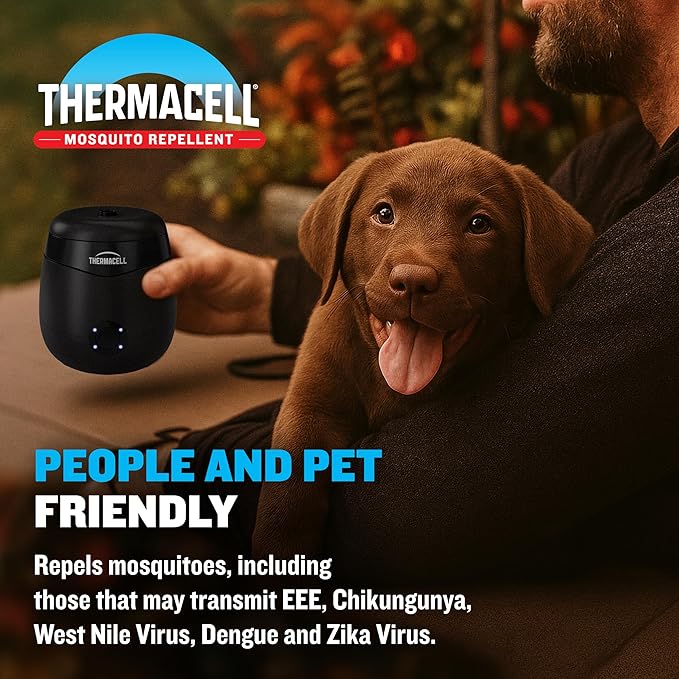 Thermacell E-Series Rechargeable Mosquito Repeller with 20’ Mosquito Protection Zone; Bug Spray Alternative; Scent Free