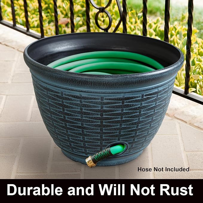 Liberty Garden 1920-N Wicker High Density Resin 100' Garden Hose Pot