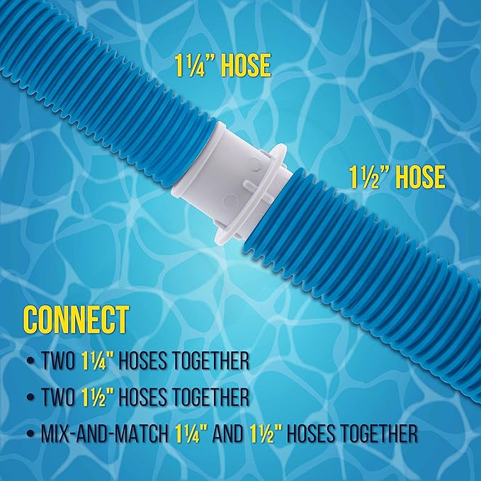 U.S. Pool Supply 1-1/4" or 1-1/2" Hose Connector Coupling for Swimming Pool Vacuums, Cleaners or Filter Pump Hoses - Pool Maintenance
