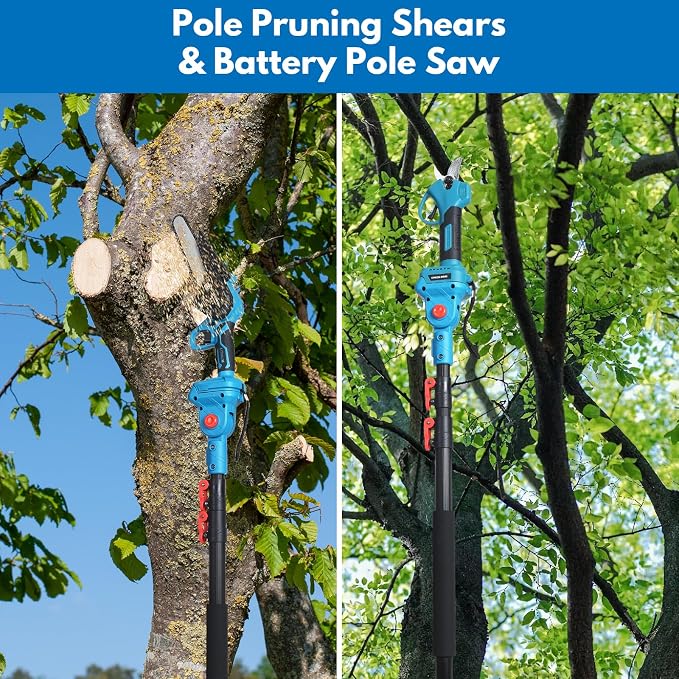 4-in-1 Cordless Pole Saw Pruning Set, For Tree Trimming and Garden Pruning, Chainsaw Gifts: Perfect for Men, Dads, Husbands, Fathers, and Gardeners