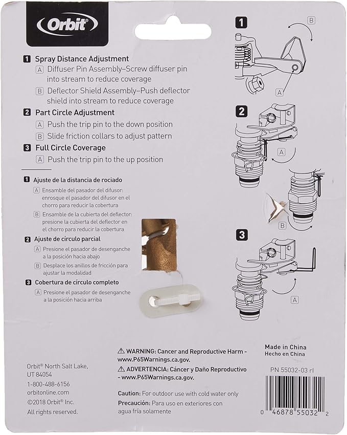 20-Pack Orbit 1/2" BRS Sprinkler Head, Connection, Silver and Gold