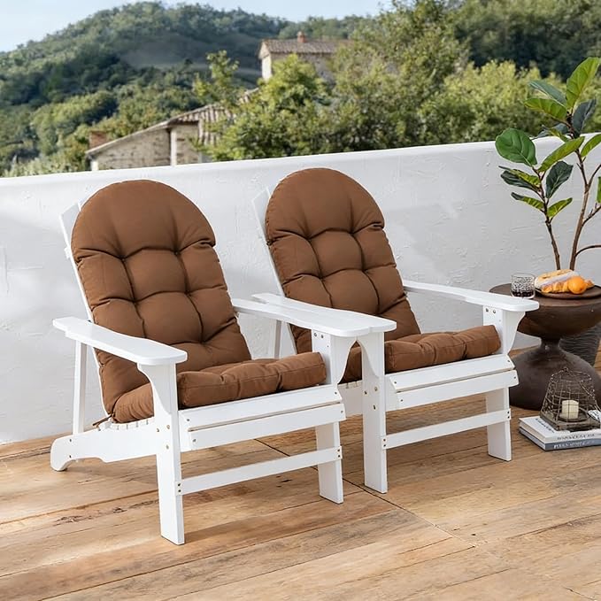 Enipate Weather Resistant Cushions for Adirondack Chair High Back Indoor Outdoor Patio Tufted Lounge Cushion Seat Pads