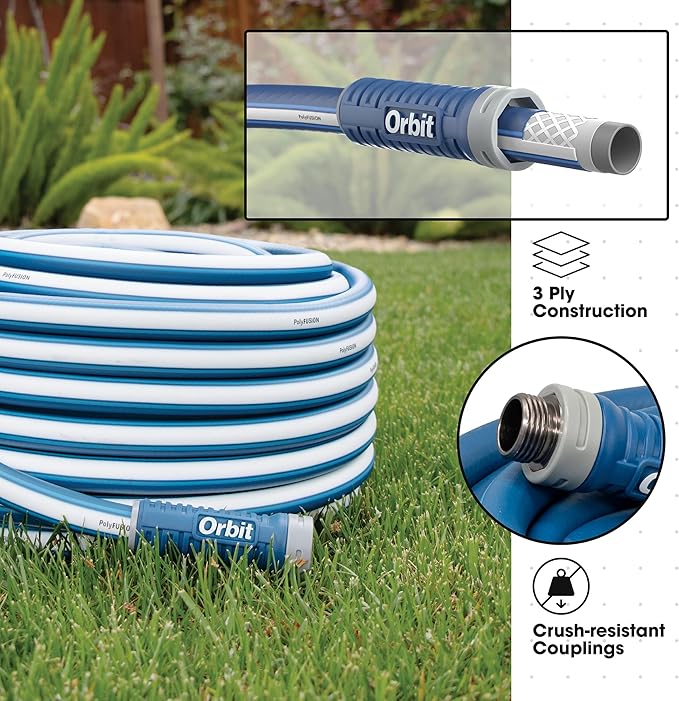Orbit 22010 Polyfusion Garden Hose - Heavy-Duty Water Hose (100-Foot x 5/8-Inch)