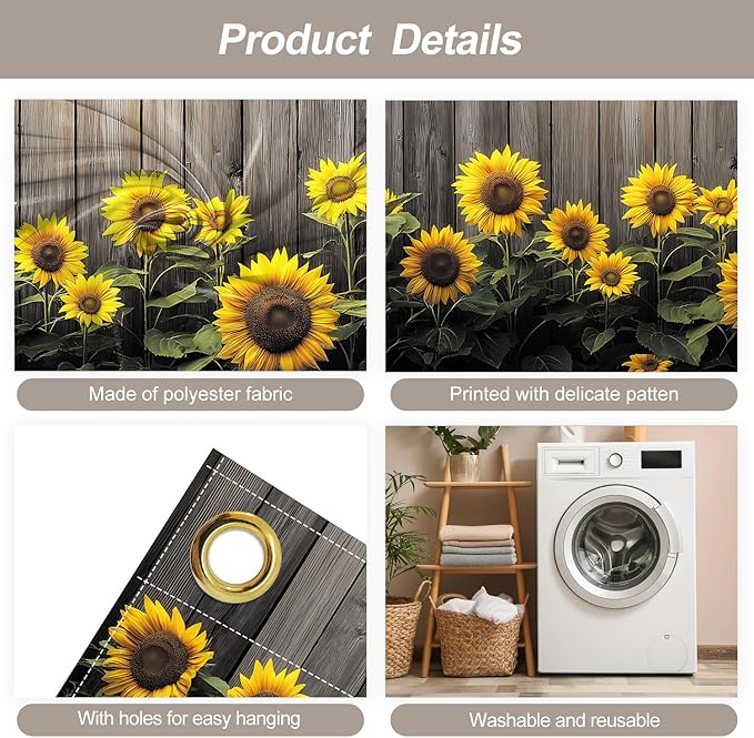 7 * 16FT Summer Sunflower Garage Door Cover Decorations Sunflower Fence Garage Door Banner for Outdoor Indoor Summer Party Photography Backdrop