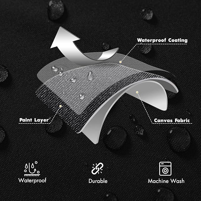 MIULEE Outdoor Waterproof Throw Pillow Covers Set of 2 Relax Decorative Outdoor Square Pillowcases for Chair Patio Garden Couch Tent Balcony Sofa Black 18x18 Inch